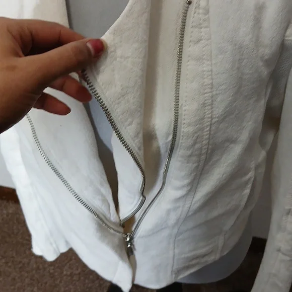 BlankNYC white double zip mesh jacket size small - Picture 8 of 15